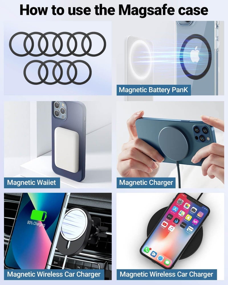 KALAPOP for Magsafe Ring - 10 PCS, Ultra-Thin(0.4mm) Magsafe Sticker, Compatible with iPhone 17/Air/16/15/14/13/12 Series, Samsung Galaxy, Google Pixel Series Black - Image 2